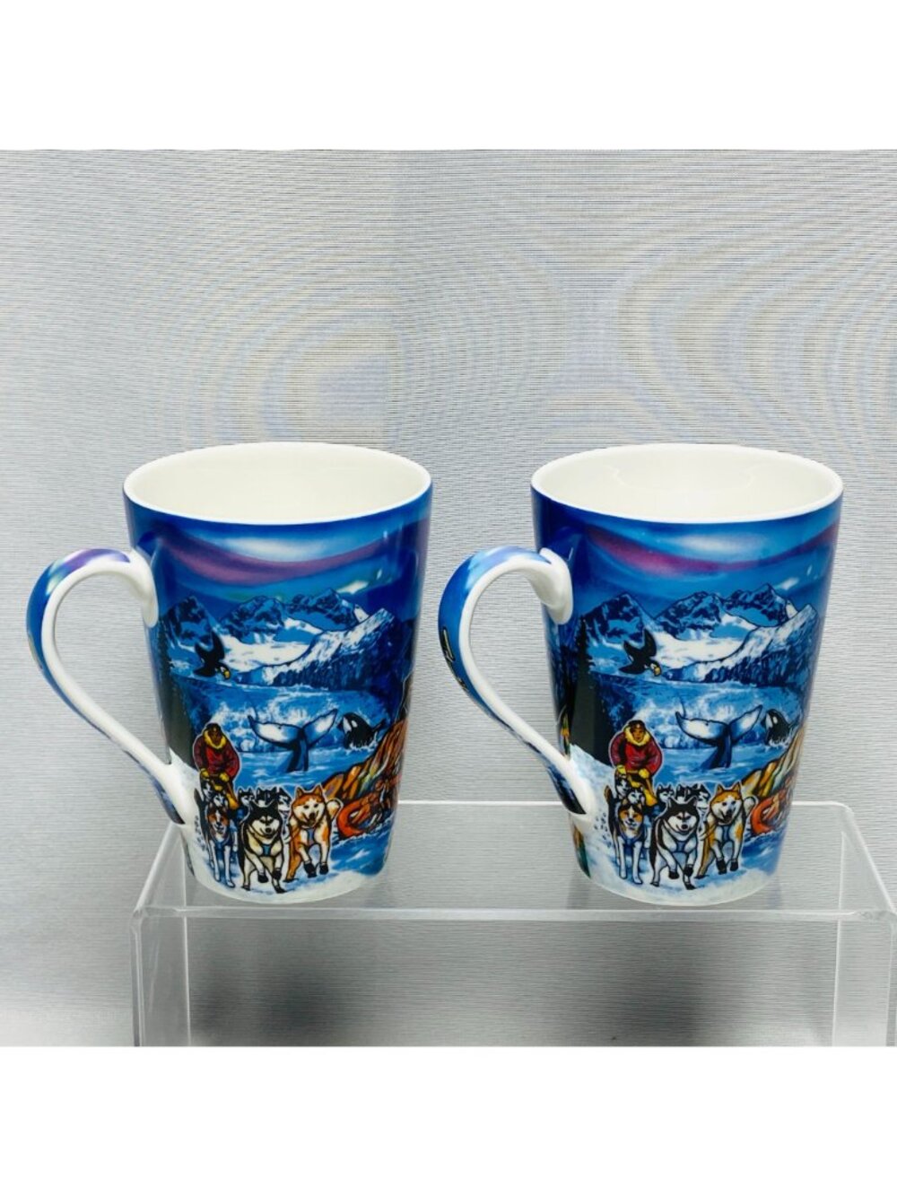 Alaska Outpost Ceramic 14oz Mugs With Scenic Wildlife Design & Aurora Borealis - Picture 4 of 13